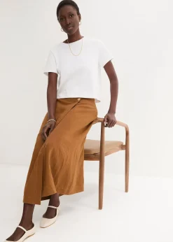 bonprix Jupe portefeuille 100 % lin|Femme Premium|Jupes