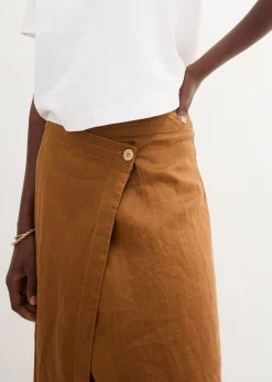 bonprix Jupe portefeuille 100 % lin|Femme Premium|Jupes