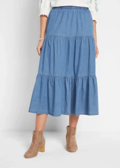 bonprix Jupe étagée en jean|Femme Jupes