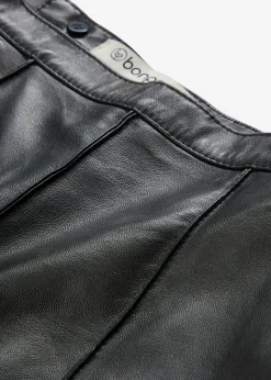 Femme bonprix Premium|Jupes|Jupe évasée en cuir d’agneau nappa