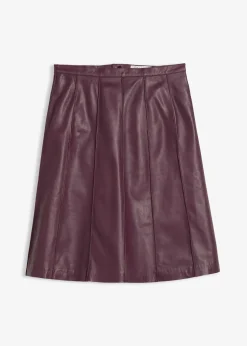 bonprix Jupe évasée en cuir d’agneau nappa|Femme Premium|Jupes