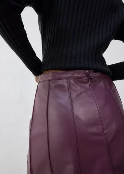 bonprix Jupe évasée en cuir d’agneau nappa|Femme Premium|Jupes