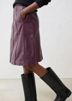 bonprix Jupe évasée en cuir d’agneau nappa|Femme Premium|Jupes