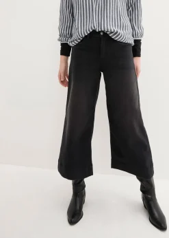 Femme bonprix Jeans|Jupe-culotte 7/8 en jean extensible ultra-doux