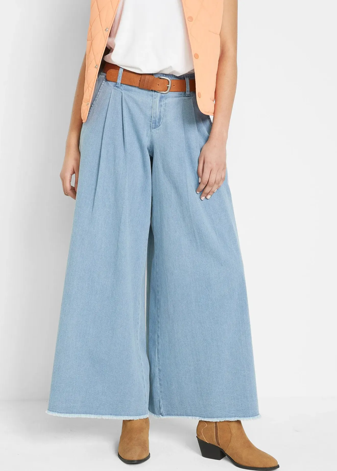 bonprix Jupe-culotte ample en jean|Femme Jeans