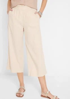 bonprix Jupe-culotte en lin, longueur mollet|Femme Pantalons