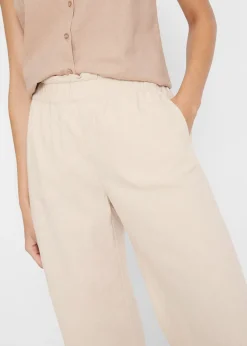 bonprix Jupe-culotte en lin, longueur mollet|Femme Pantalons