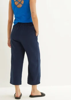 Femme bonprix Pantalons|Jupe-culotte en lin, longueur mollet