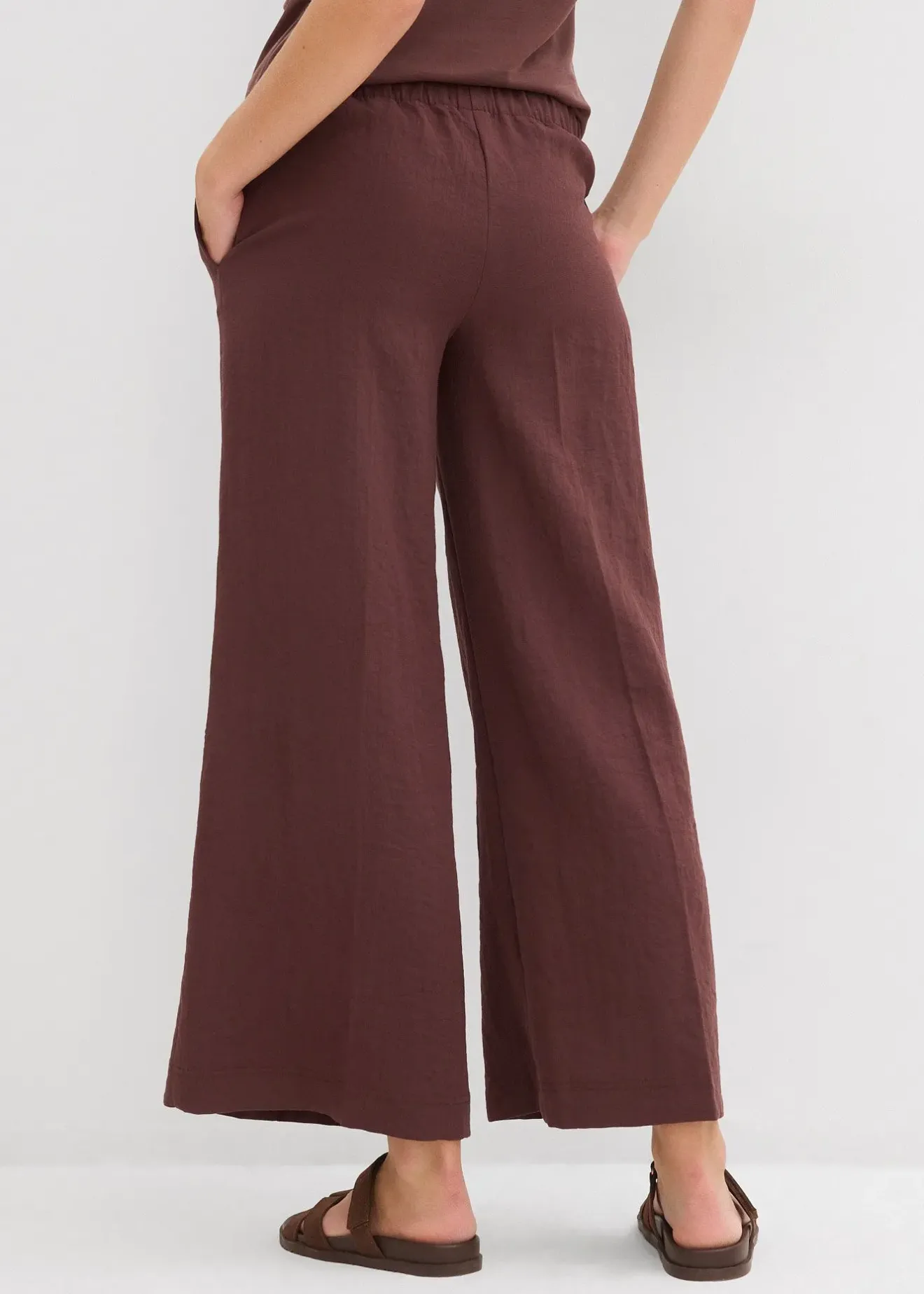 Femme bonprix Pantalons|Jupe-culotte fluide en viscose mélangée