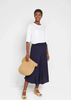 bonprix Jupe-culotte longueur mollet en viscose|Femme Pantalons