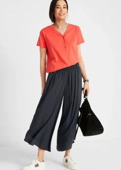 Femme bonprix Pantalons|Jupe-culotte longueur mollet en viscose
