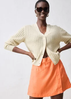 bonprix Jupe-short 100% lin|Femme Premium|Shorts