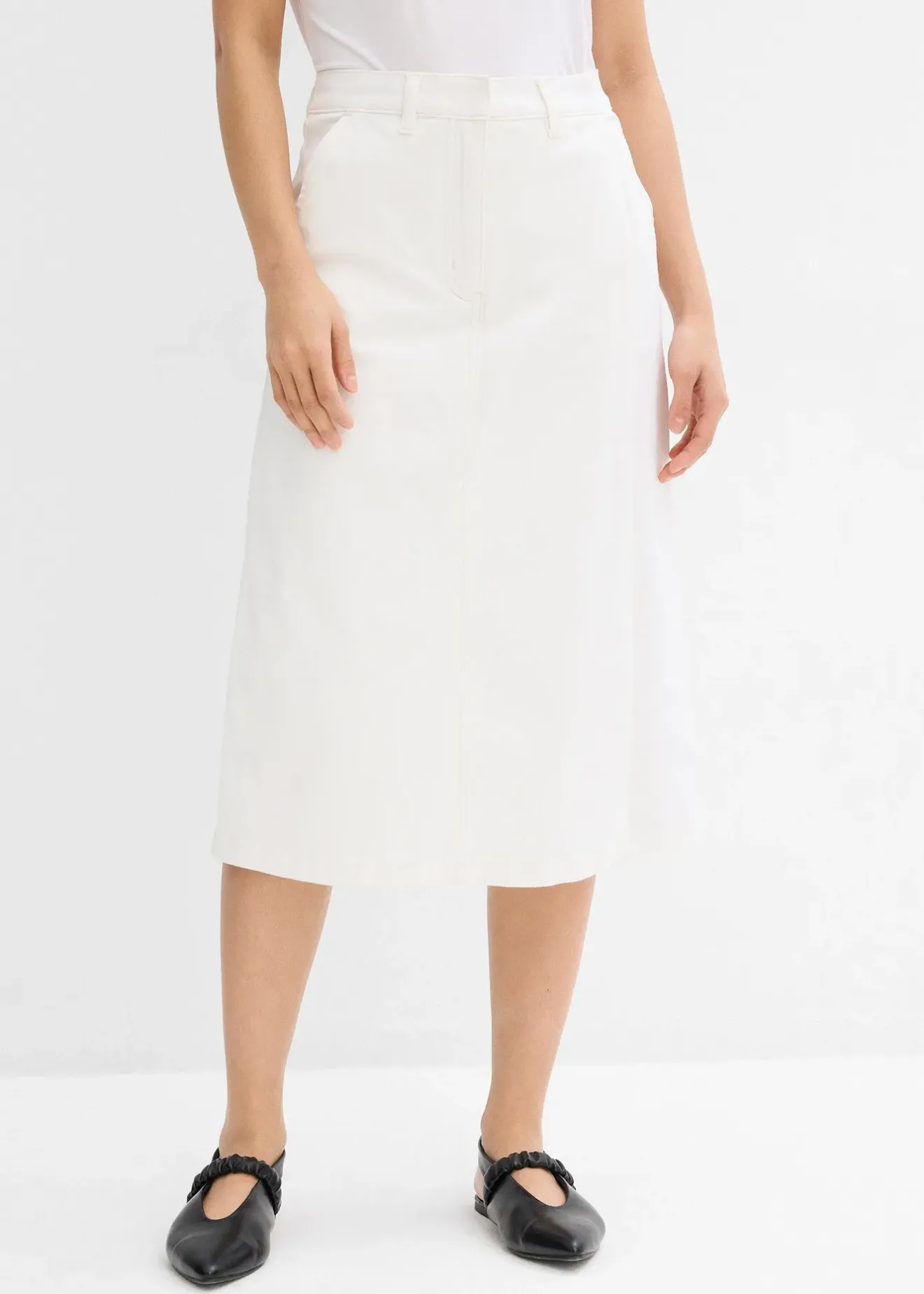 bonprix Jupe-short en coton extensible|Femme Pantalons