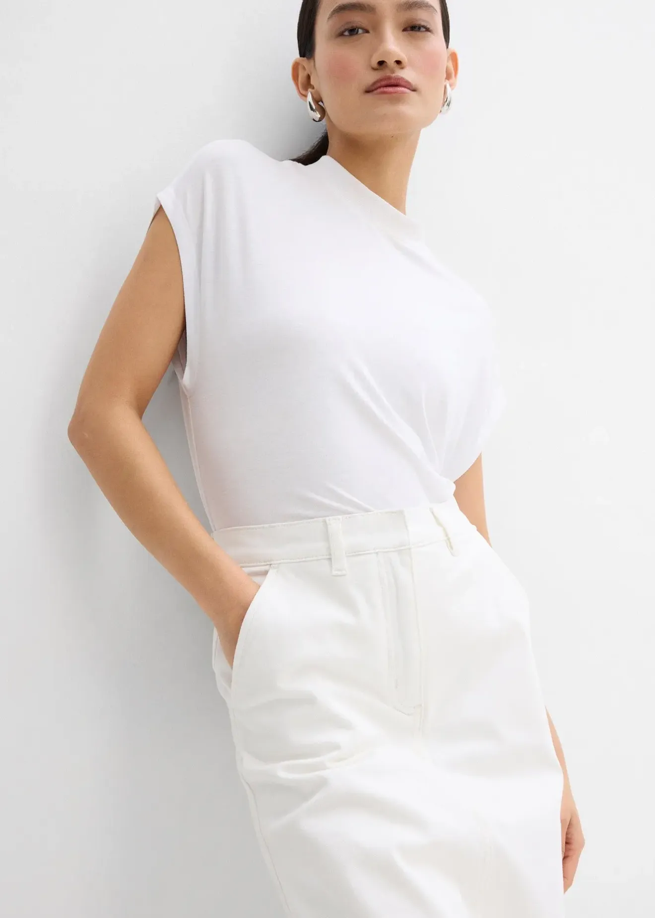 bonprix Jupe-short en coton extensible|Femme Pantalons