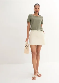 bonprix Jupe-short en lin|Femme Pantalons