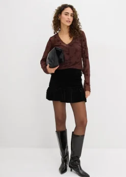 bonprix Jupe-short en velours doux|Femme Jupes