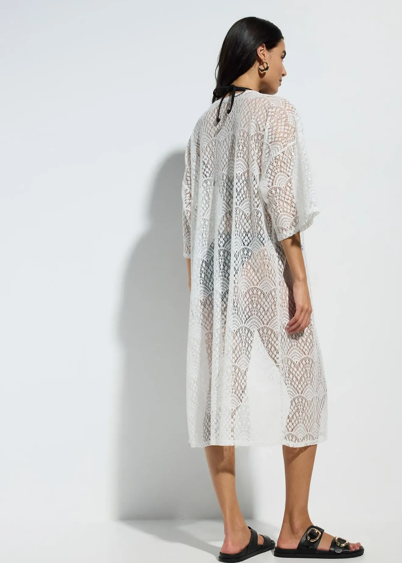 bonprix Kimono de plage transparent|Femme Vêtements De Plage|Chemisiers