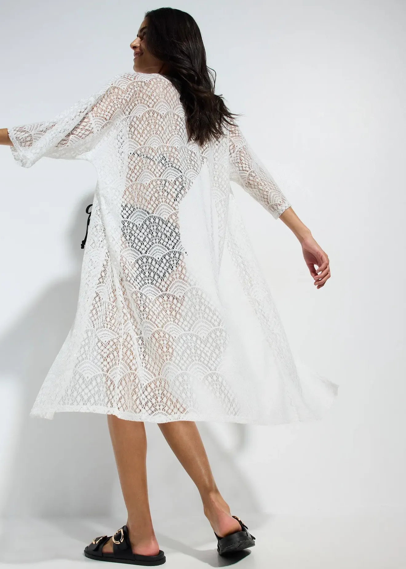 bonprix Kimono de plage transparent|Femme Vêtements De Plage|Chemisiers