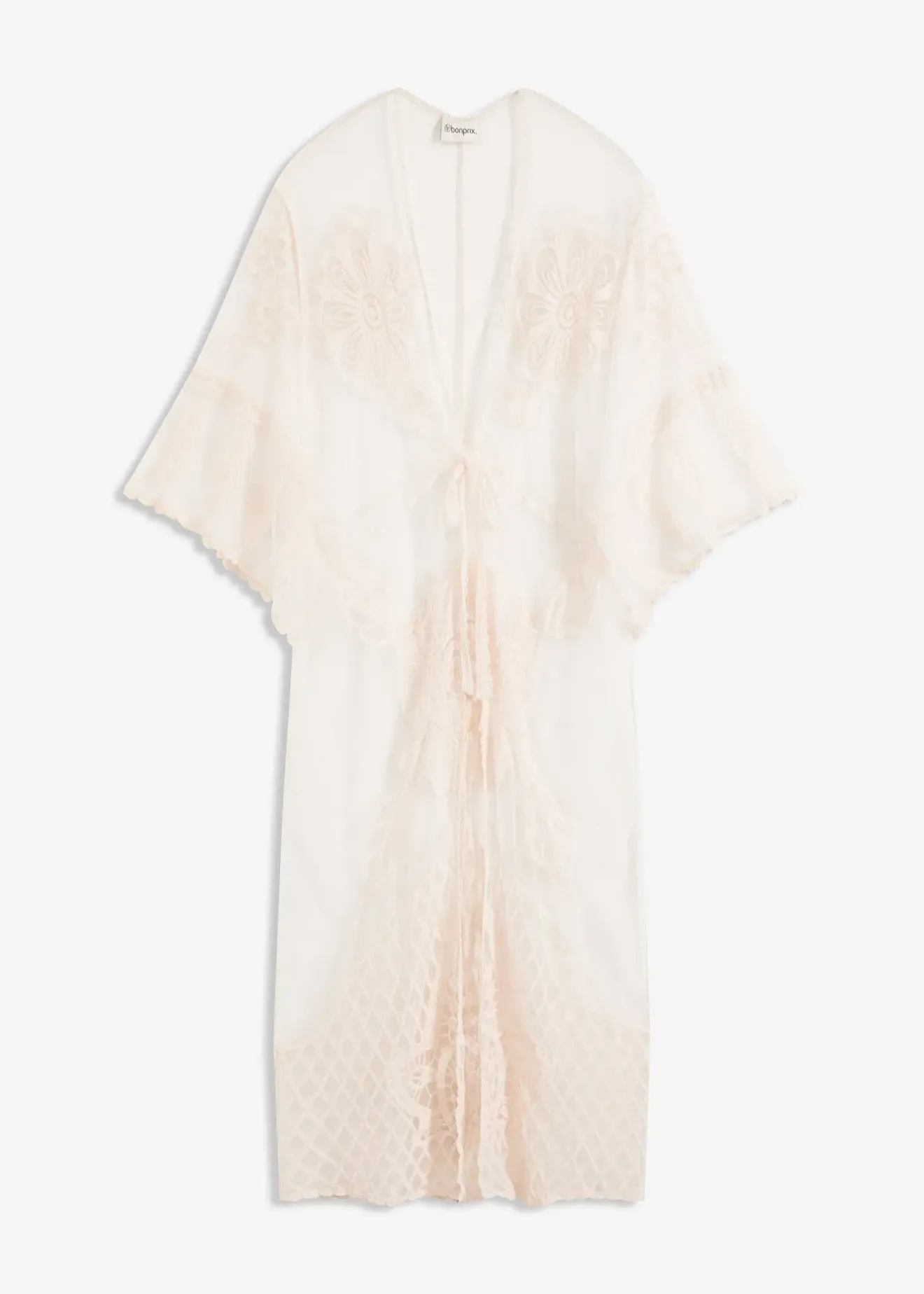bonprix Kimono de plage transparent avec dentelle|Femme Vêtements De Plage|Chemisiers