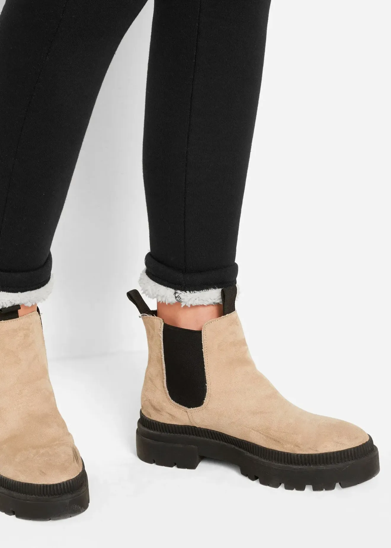 bonprix Legging chaud avec doublure peluche|Femme Pantalons