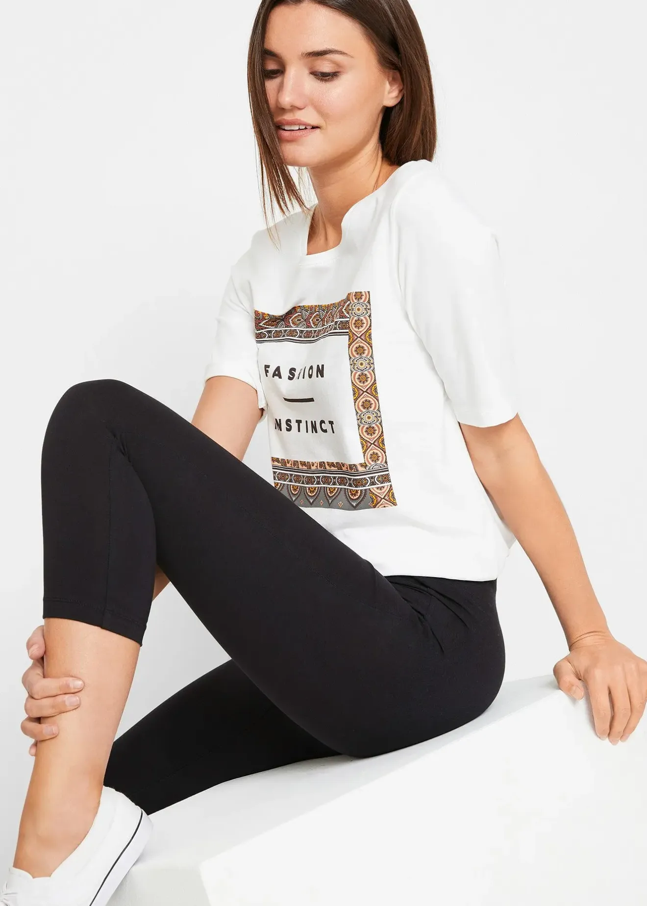 bonprix Legging corsaire à taille extensible|Femme Basiques|Pantalons