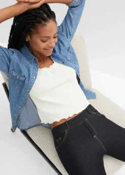 Femme bonprix Pantalons|Legging effet jean