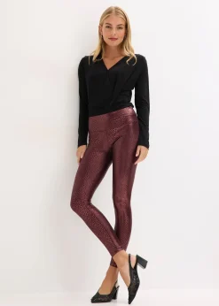 bonprix Legging en tissu enduit ultra-brillant|Femme Pantalons