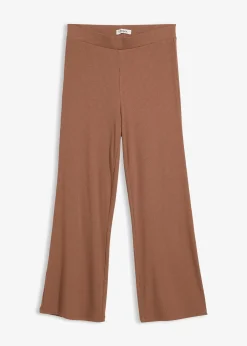 bonprix Legging évasé en matière côtelée, cropped|Femme Pantalons