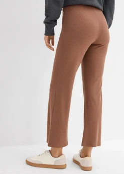 bonprix Legging évasé en matière côtelée, cropped|Femme Pantalons