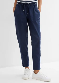 Femme bonprix Pantalons|Léger pantalon jogger en lin mélangé