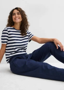 Femme bonprix Pantalons|Léger pantalon jogger en lin mélangé