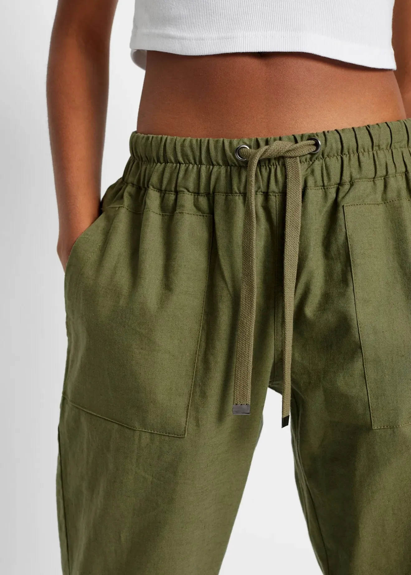 bonprix Léger pantalon jogger en lin mélangé|Femme Pantalons