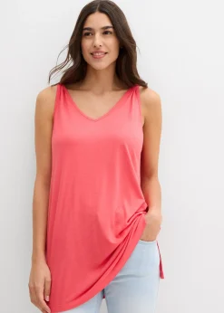 Femme bonprix T-Shirts & Tops|Long débardeur en viscose et lin