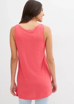 Femme bonprix T-Shirts & Tops|Long débardeur en viscose et lin