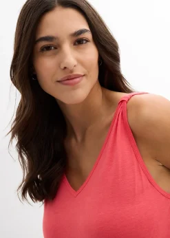 Femme bonprix T-Shirts & Tops|Long débardeur en viscose et lin