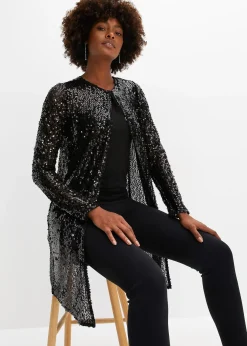 bonprix Long gilet à sequins|Femme Mode Festive|Vestes & Manteaux