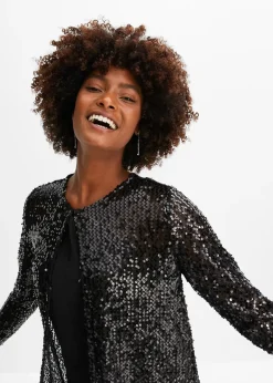 bonprix Long gilet à sequins|Femme Mode Festive|Vestes & Manteaux