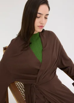 Femme bonprix Maille|Pulls & Gilets|Long gilet en maille douce, viscose majoritaire