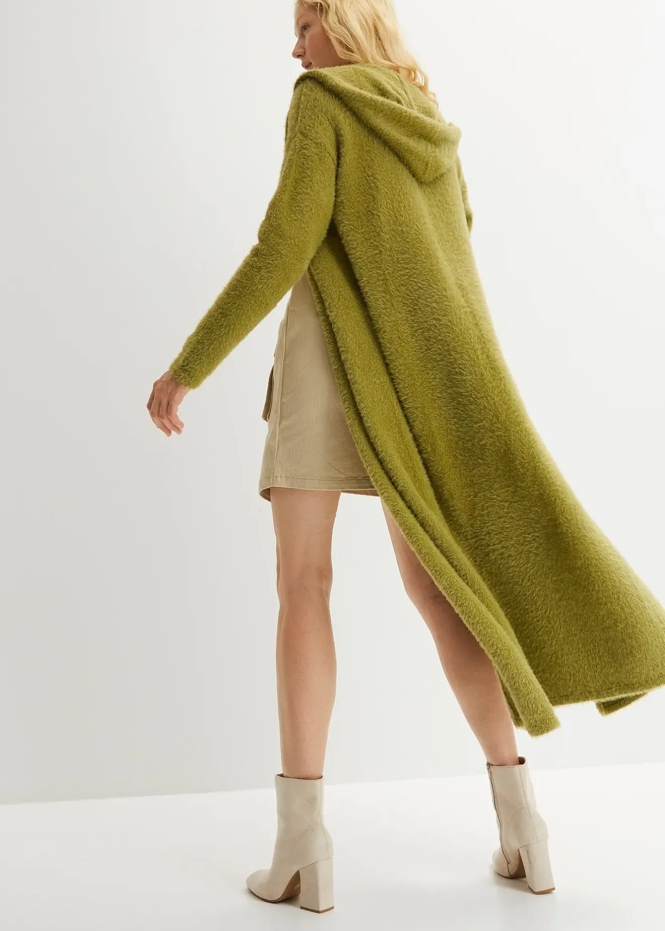 bonprix Long gilet en maille duveteuse|Femme Maille|Pulls & Gilets