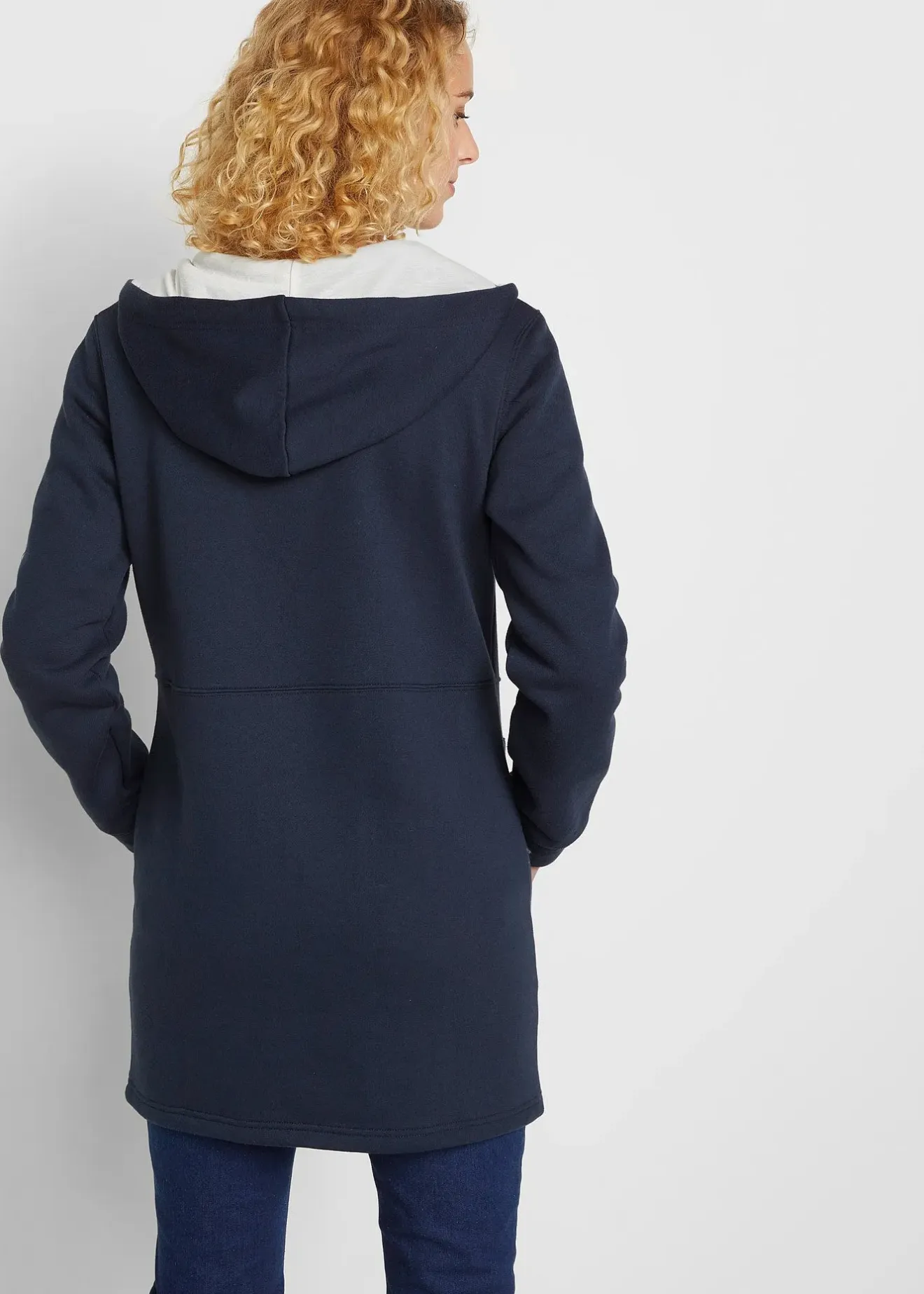 Femme bonprix Sweats|Long gilet en molleton à capuche