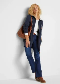 Femme bonprix Sweats|Long gilet en molleton à capuche