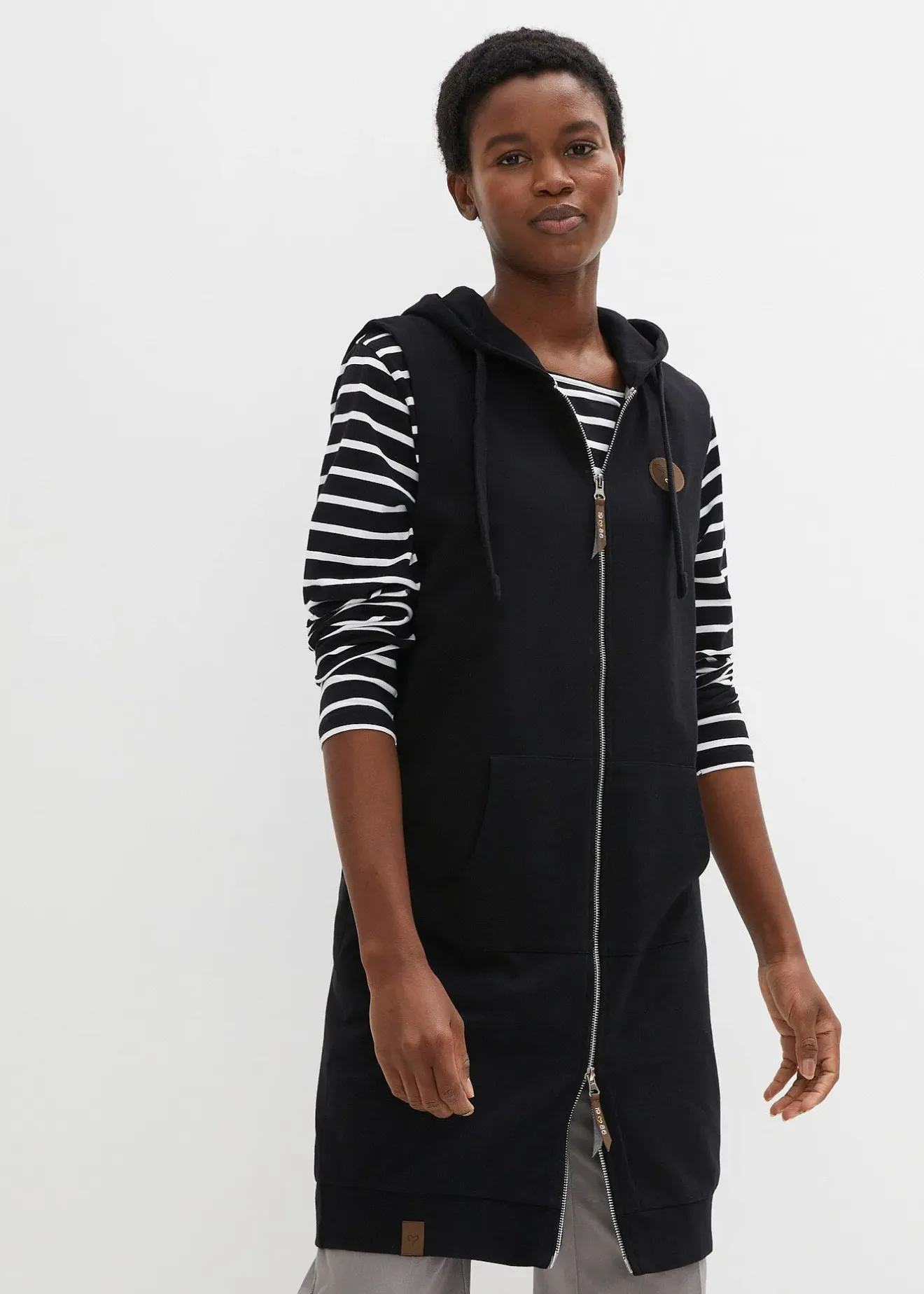 bonprix Long gilet sweat sans manches|Femme Sweats|Vestes & Manteaux