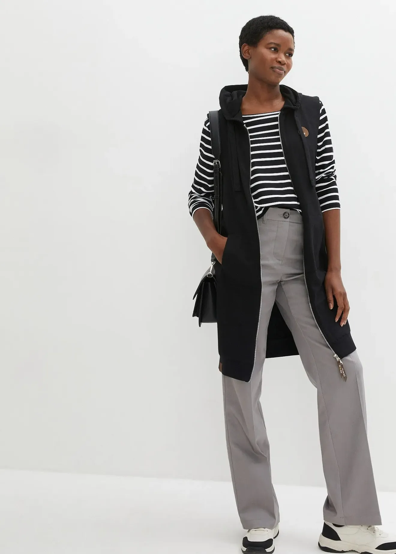 bonprix Long gilet sweat sans manches|Femme Sweats|Vestes & Manteaux