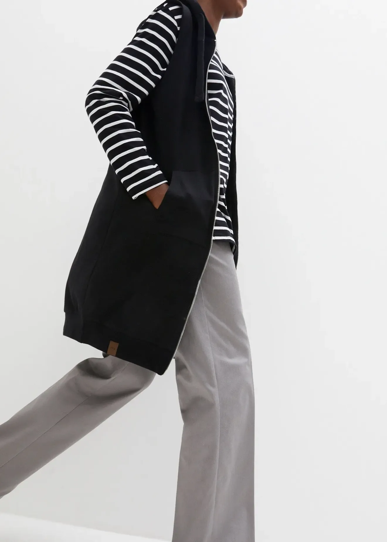 bonprix Long gilet sweat sans manches|Femme Sweats|Vestes & Manteaux