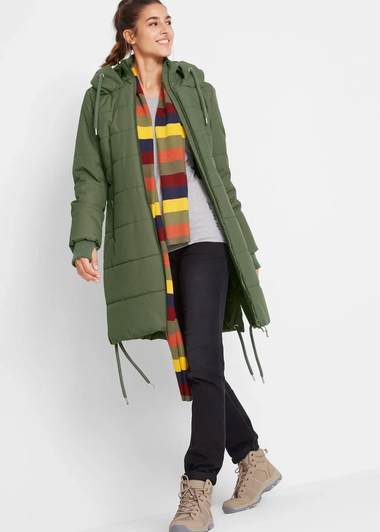 bonprix Longue doudoune déperlante|Femme Vestes & Manteaux