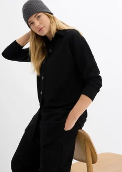 bonprix Longue veste molletonnée à poches|Femme Sweats