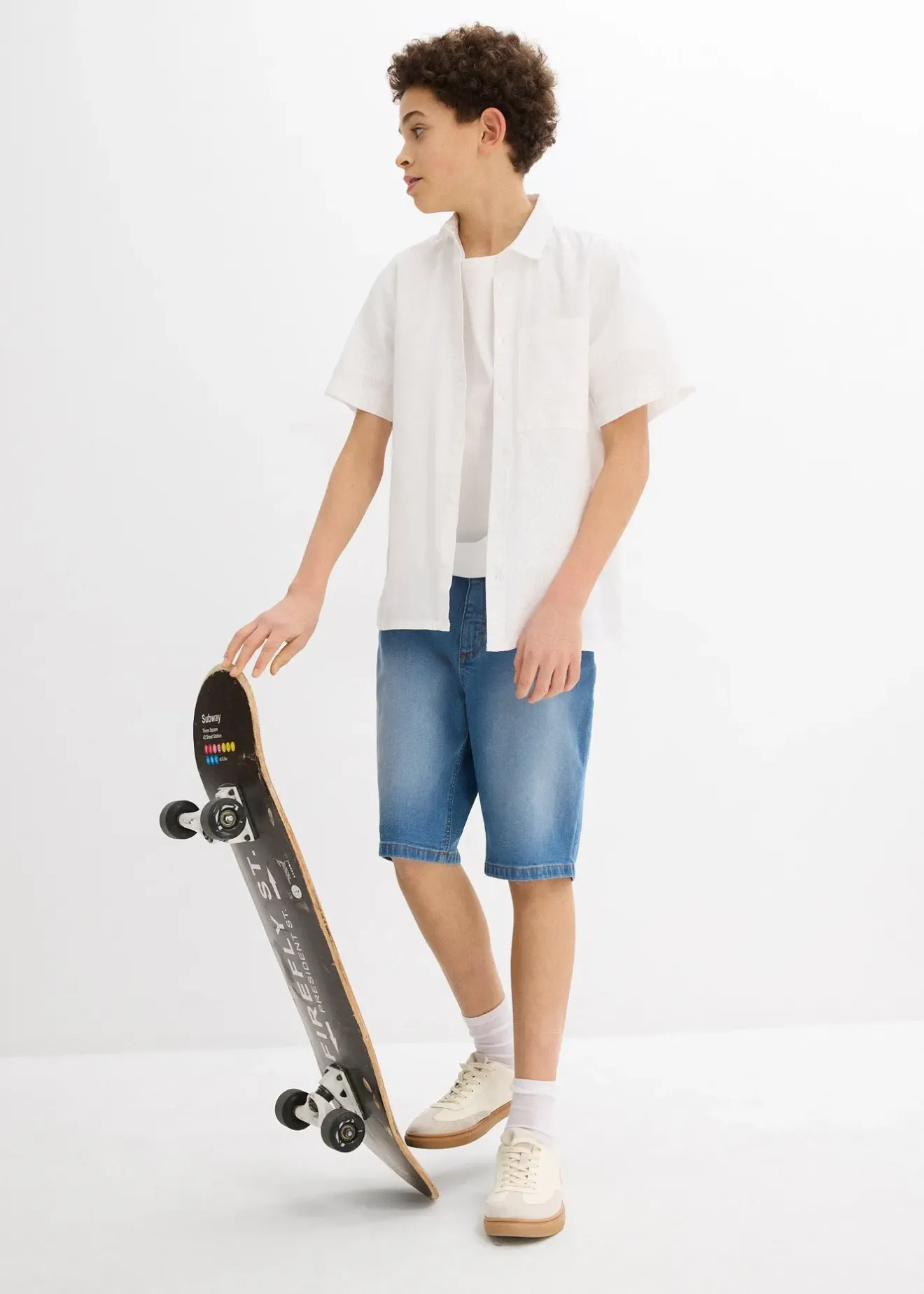 bonprix Lot de 2 bermudas en jean stretch, Regular Fit|Enfant Garçons 9-16 Ans·Lots De 2 Articles Et Plus|Garçons 9-16 Ans·Shorts