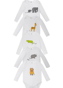 bonprix Lot de 5 bodies bébé manches longues|Enfant Vêtements Enfant|Lot De 2 Articles Et Plus
