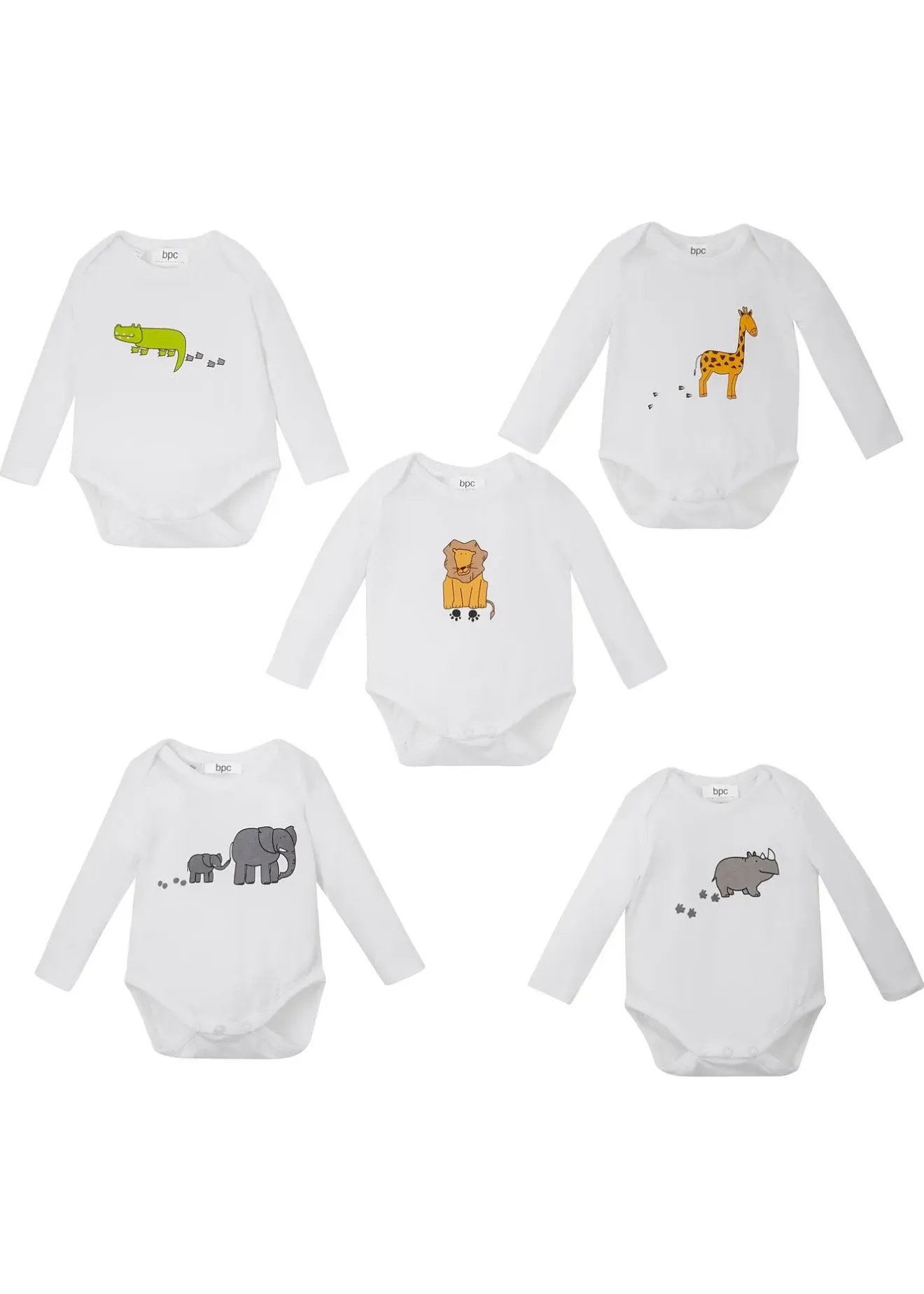 bonprix Lot de 5 bodies bébé manches longues|Enfant Vêtements Enfant|Lot De 2 Articles Et Plus