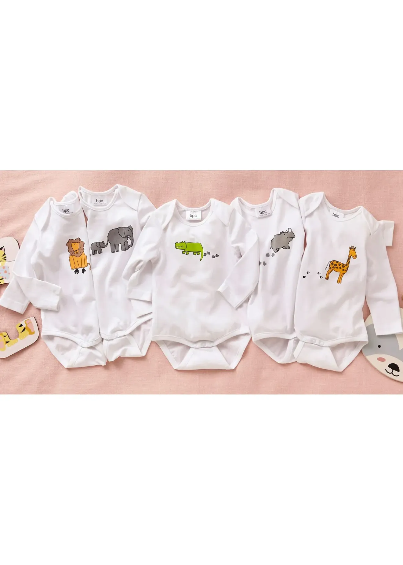 bonprix Lot de 5 bodies bébé manches longues|Enfant Vêtements Enfant|Lot De 2 Articles Et Plus